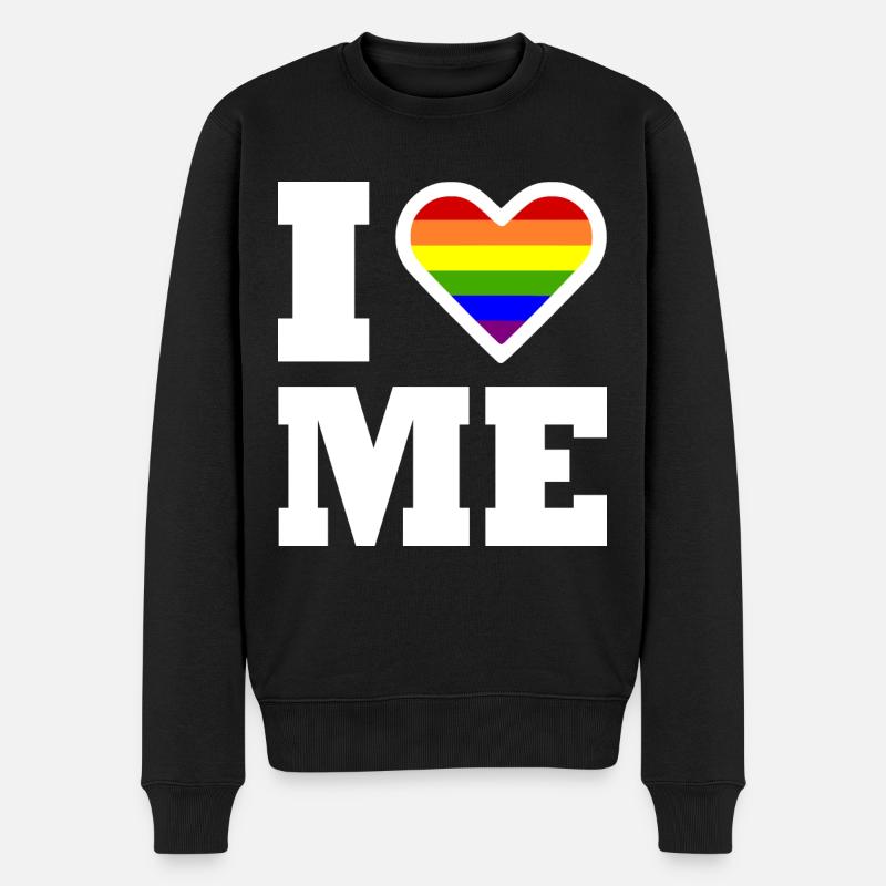 I love me - Männer Premium Bio Pullover - Schwarz
