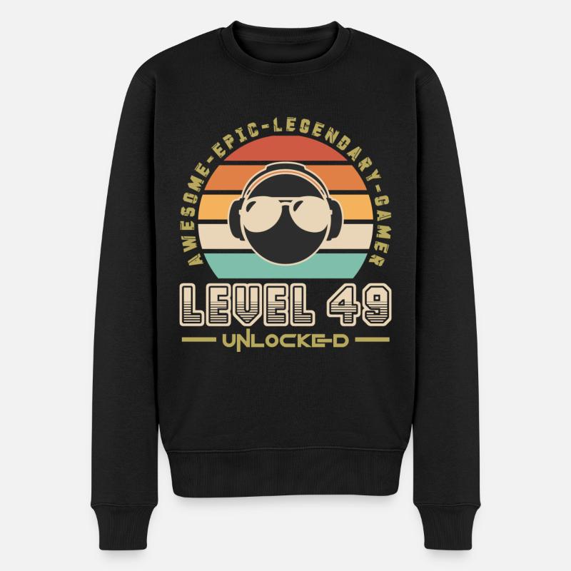 Stufe 49 - Männer Premium Bio Pullover - Schwarz