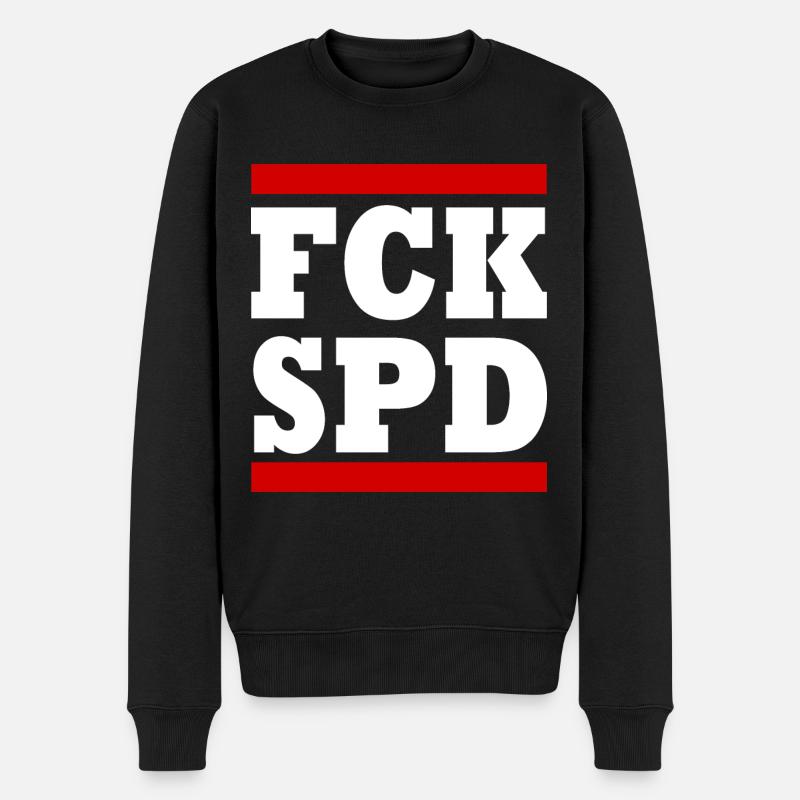Fck spd - Männer Premium Bio Pullover - Schwarz