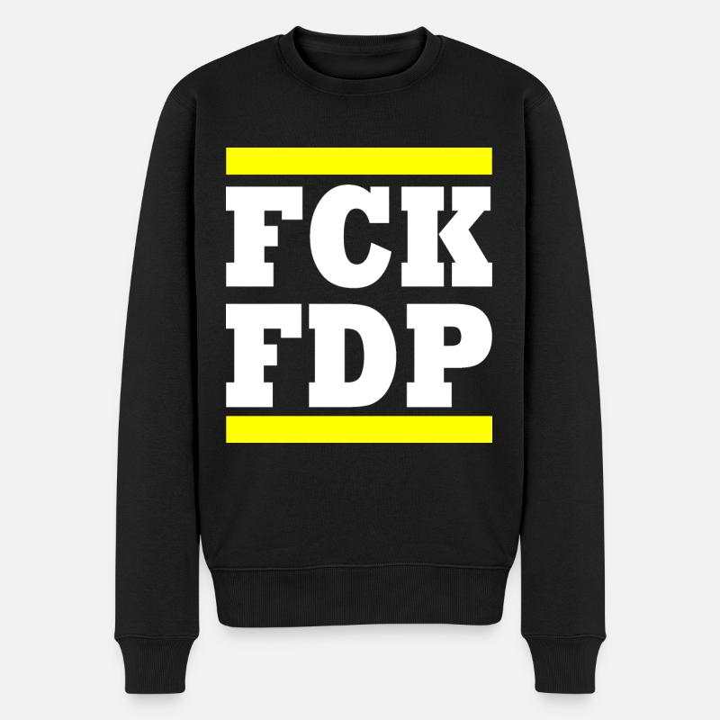 Fck fdp - Männer Premium Bio Pullover - Schwarz