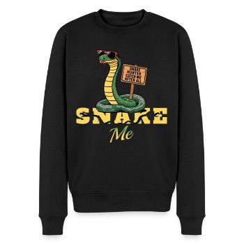 Schlangen Jäger fang mich doch ! - Männer Premium Bio Pullover - Schwarz - Vorne - Nico (187cm)