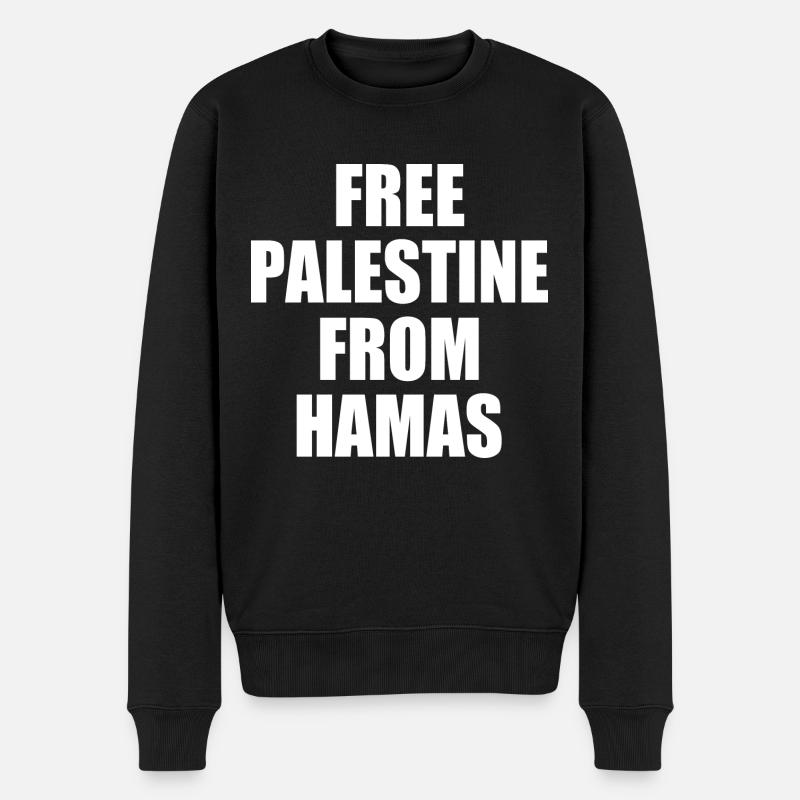 Free palestine - israel - Männer Premium Bio Pullover - Schwarz