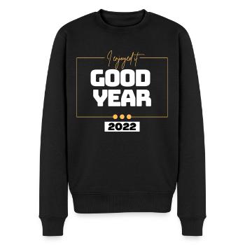 Good Year 2022 - Männer Premium Bio Pullover - Schwarz - Vorne - Nico (187cm)