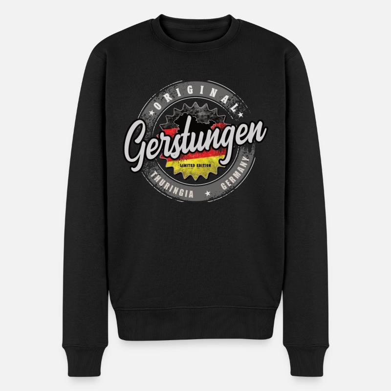 Original Germany Thüringen Gerstungen - Männer Premium Bio Pullover - Schwarz