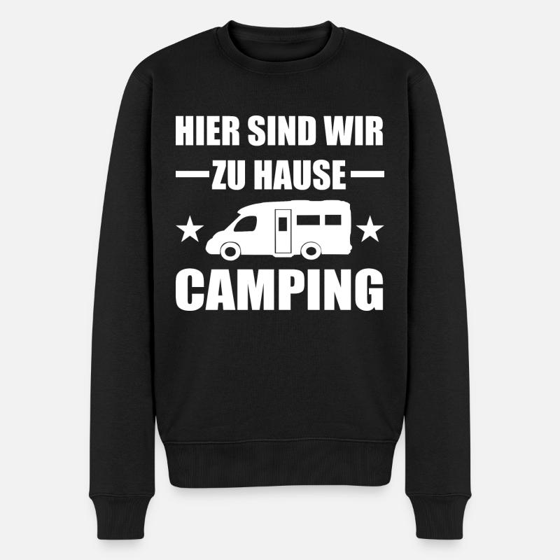 Camping - Männer Premium Bio Pullover - Schwarz