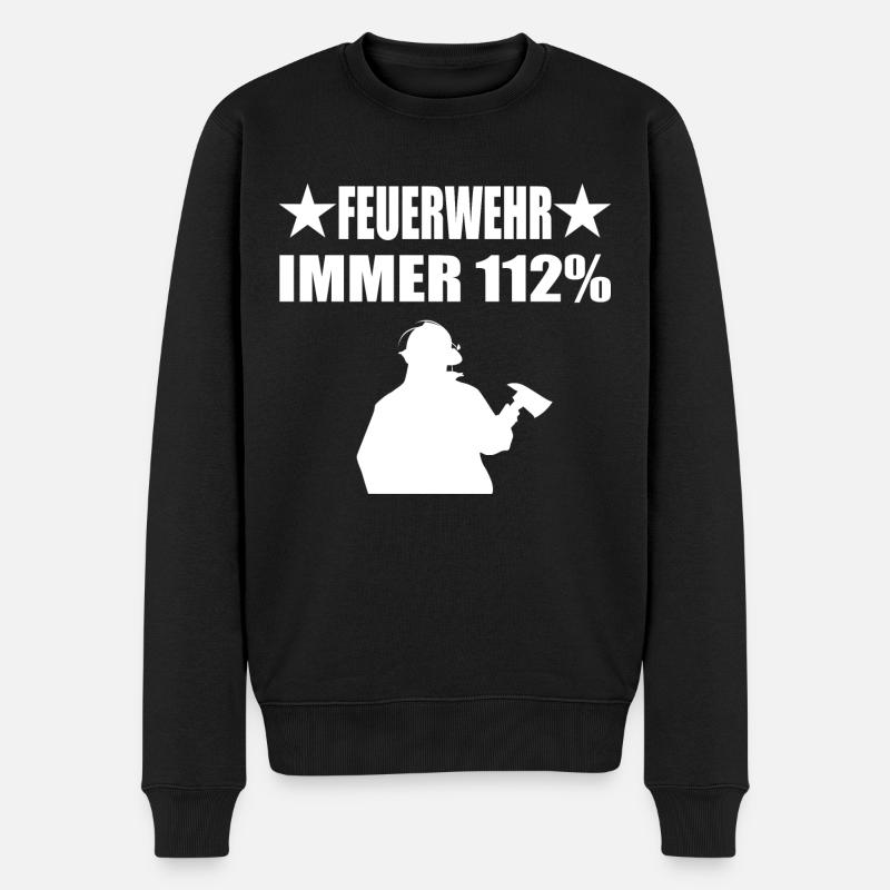 Feuerwehr - Männer Premium Bio Pullover - Schwarz