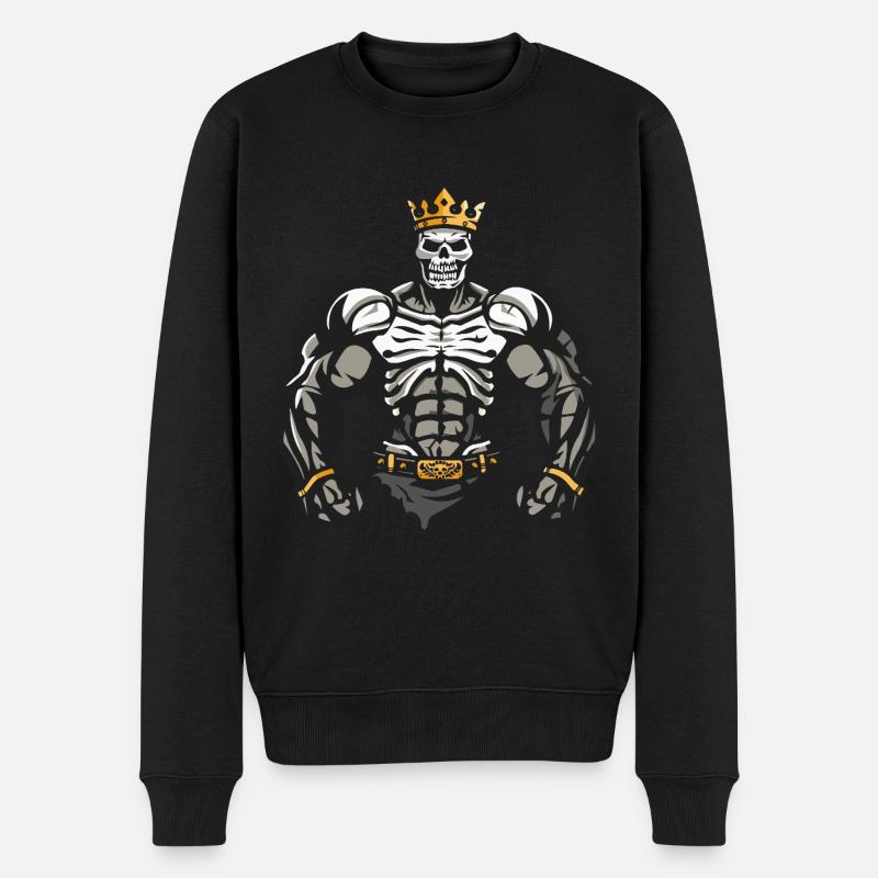 Squelette Muscles Musculation Roi - Pull Premium bio Homme - noir