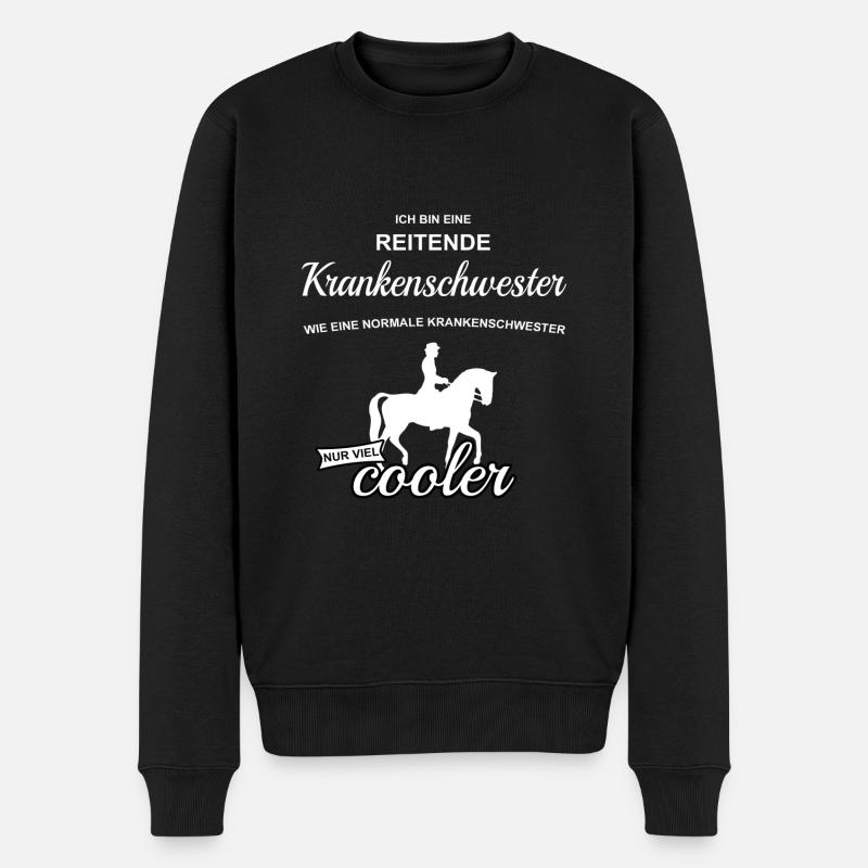Krankenpflege Reitende Krankenschwester - Männer Premium Bio Pullover - Schwarz
