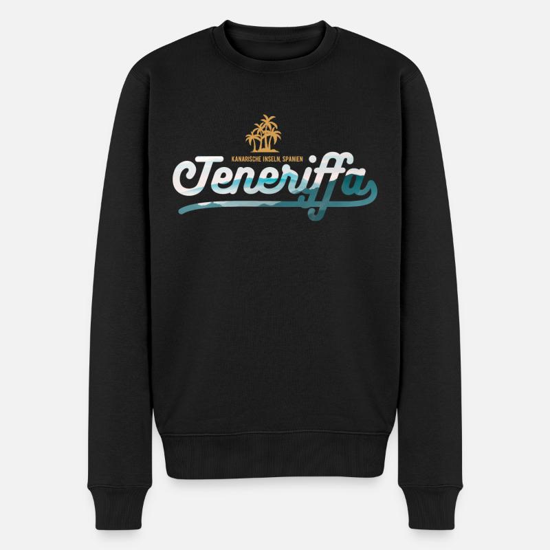 Teneriffa Vintage - Kanarische Inseln, Spanien - Männer Premium Bio Pullover - Schwarz