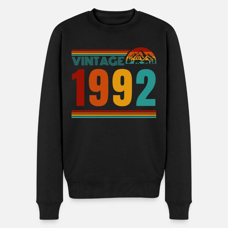JAHRGANG 1992 - Männer Premium Bio Pullover - Schwarz