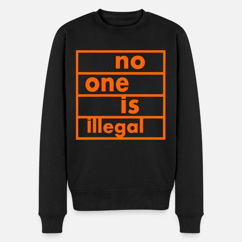 No one is illegal - Männer Premium Bio Pullover - Schwarz