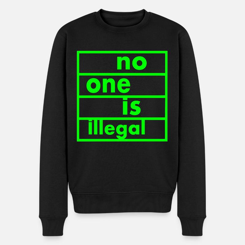 No one is illegal - Männer Premium Bio Pullover - Schwarz