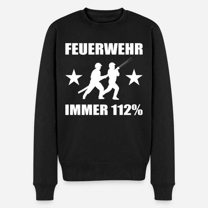 Feuerwehr - Männer Premium Bio Pullover - Schwarz