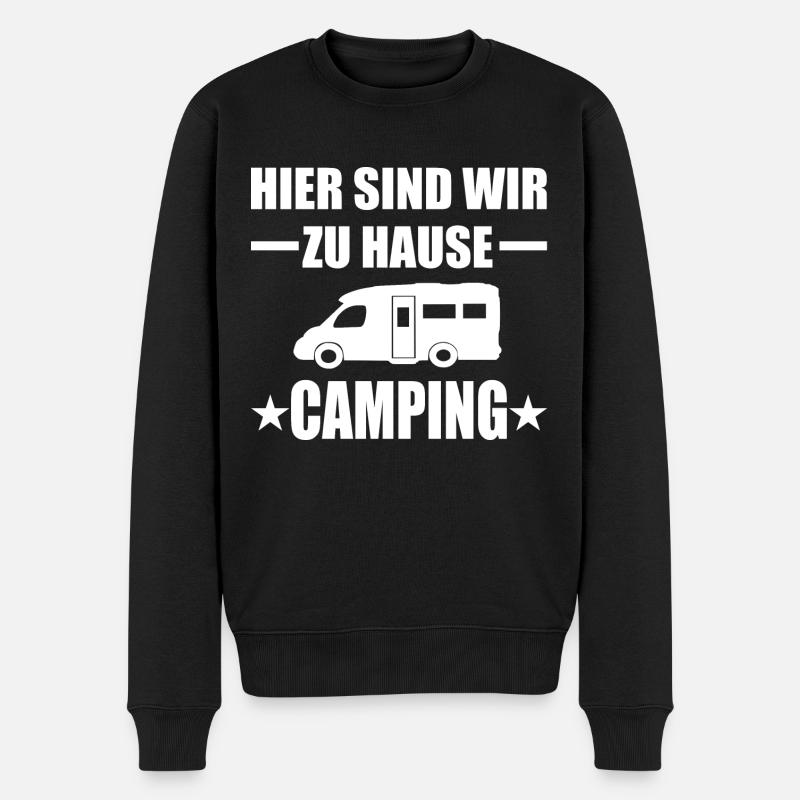 Camping - Männer Premium Bio Pullover - Schwarz