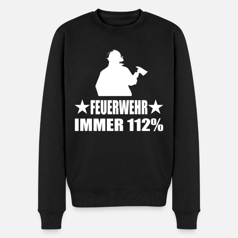 Feuerwehr - Männer Premium Bio Pullover - Schwarz