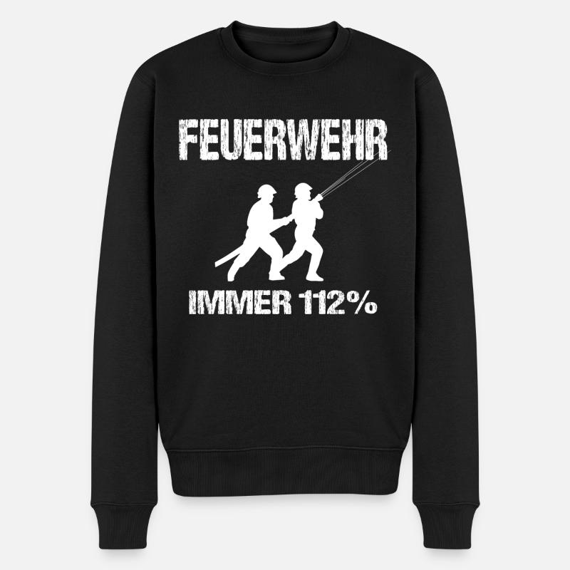 Feuerwehr - Männer Premium Bio Pullover - Schwarz