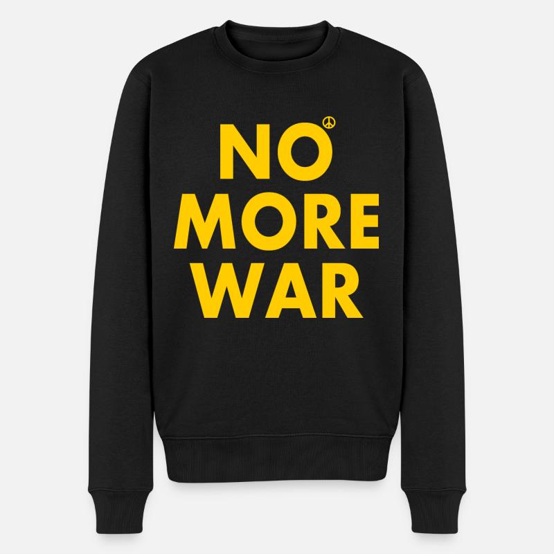 No more war - Männer Premium Bio Pullover - Schwarz