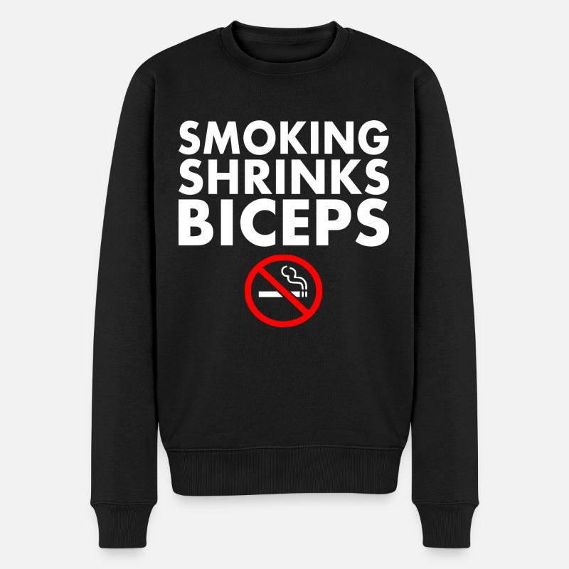 Smoking shrinks the biceps - Pull Premium bio Homme - noir