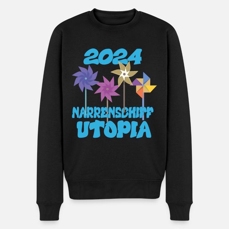 Narrenschiff Utopia, 2024 - Männer Premium Bio Pullover - Schwarz