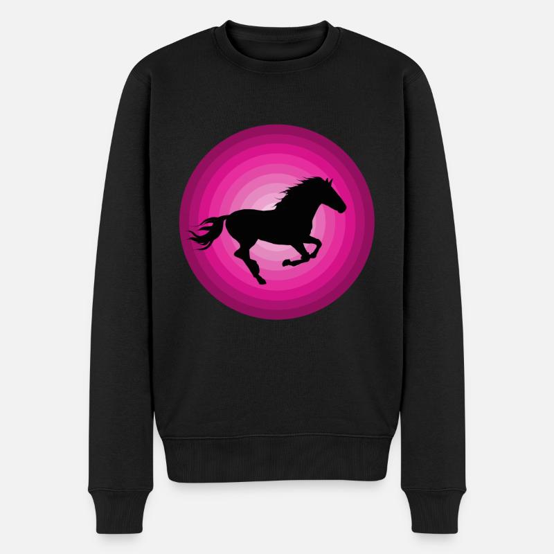 Les chevaux - Pull Premium bio Homme - noir
