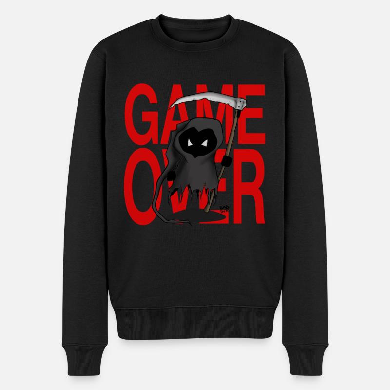 GAME OVER - Männer Premium Bio Pullover - Schwarz