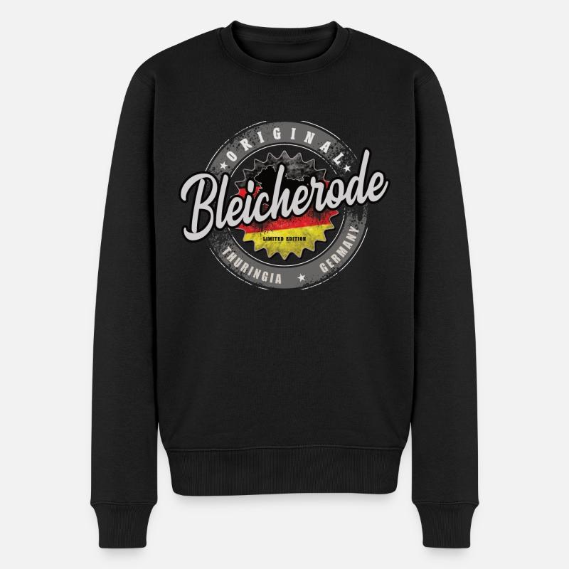 Original Germany Thüringen Bleicherode - Männer Premium Bio Pullover - Schwarz