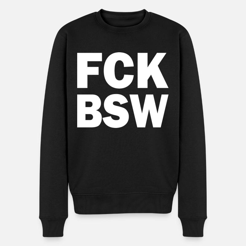 Fck bsw - Männer Premium Bio Pullover - Schwarz