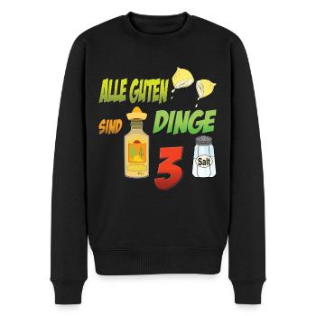 Alle guten Dinge sind 3 Tequila - Männer Premium Bio Pullover - Schwarz - Vorne - Nico (187cm)