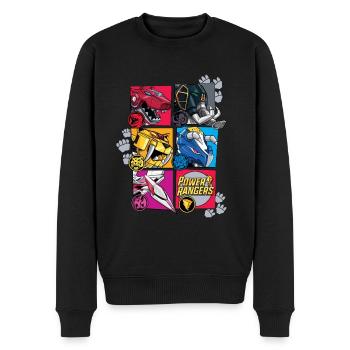 Power Rangers Alle Fünf Zords - Männer Premium Bio Pullover - Schwarz - Vorne - Nico (187cm)