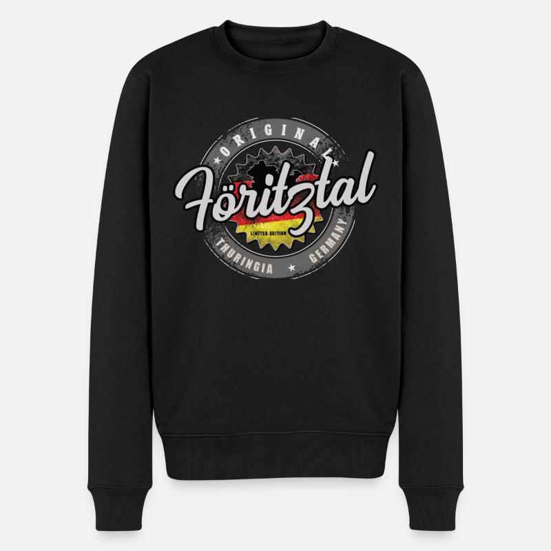 Original Germany Thüringen Föritztal - Männer Premium Bio Pullover - Schwarz