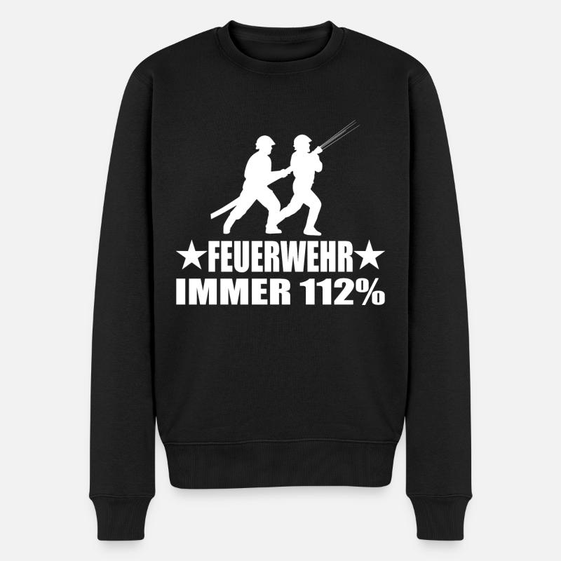 Feuerwehr - Männer Premium Bio Pullover - Schwarz
