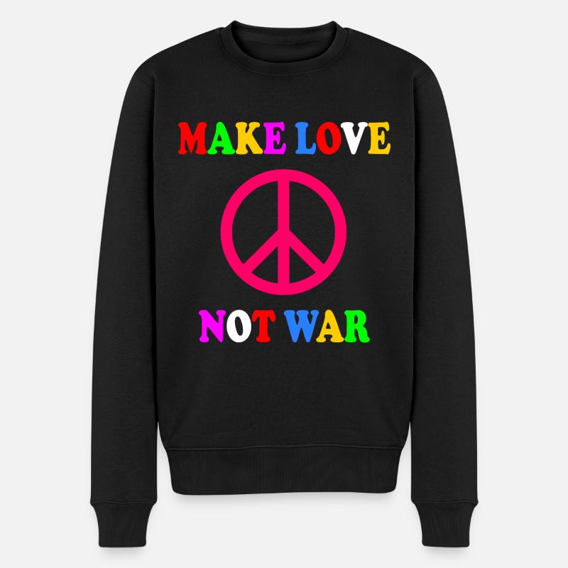 Make love not war - Männer Premium Bio Pullover - Schwarz