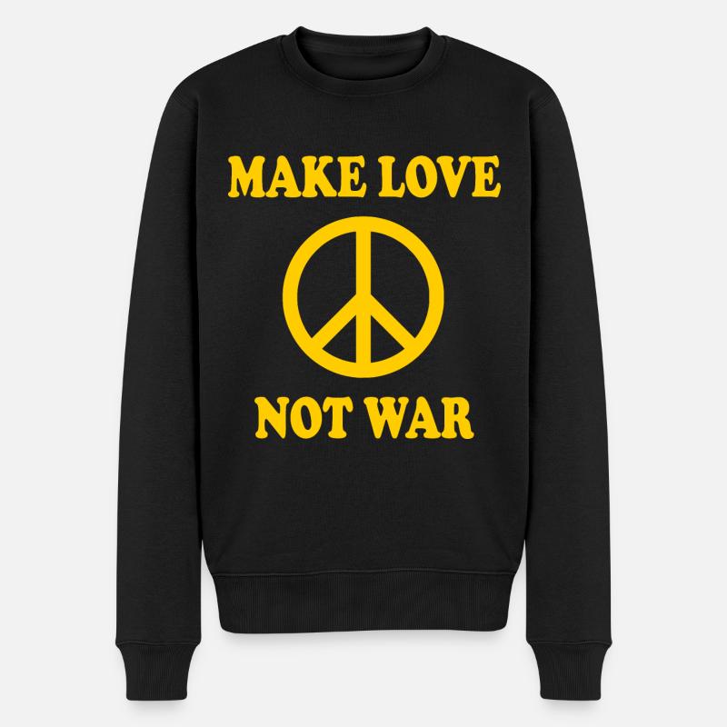 Make love not war - Männer Premium Bio Pullover - Schwarz