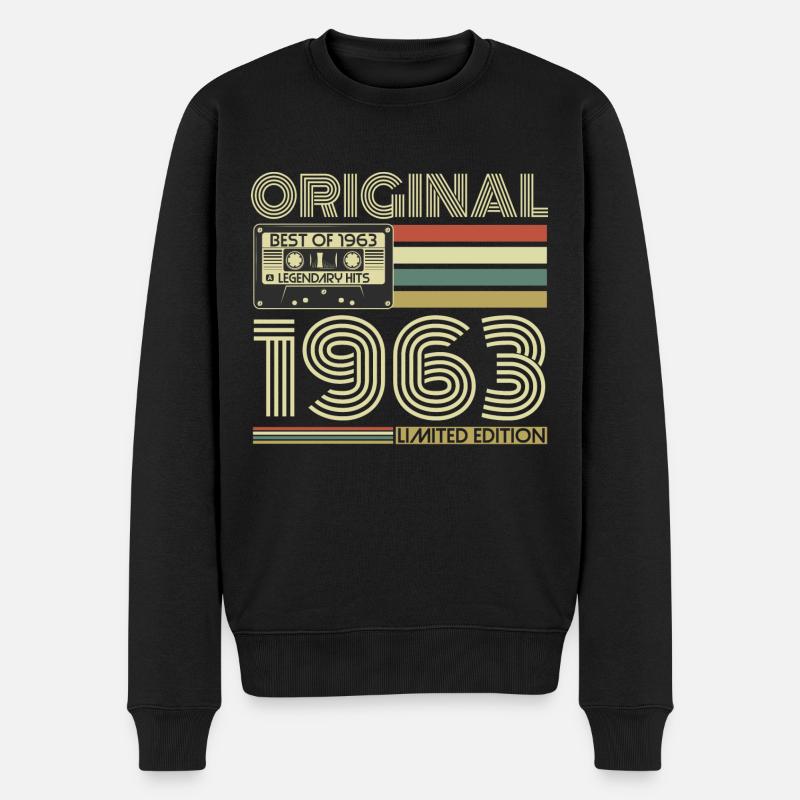 Original 1963 Jahrgang Retro Vintage Geburtstag - Männer Premium Bio Pullover - Schwarz