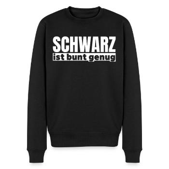 Schwarz ist bunt genug - Männer Premium Bio Pullover - Schwarz - Vorne - Nico (187cm)