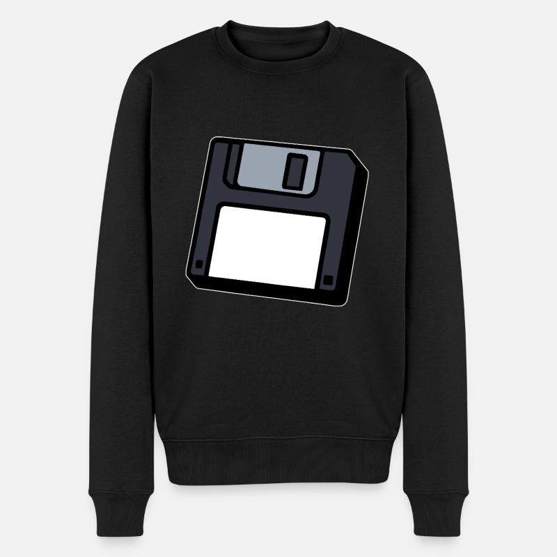 Diskette Retro Symbol Computer - Männer Premium Bio Pullover - Schwarz
