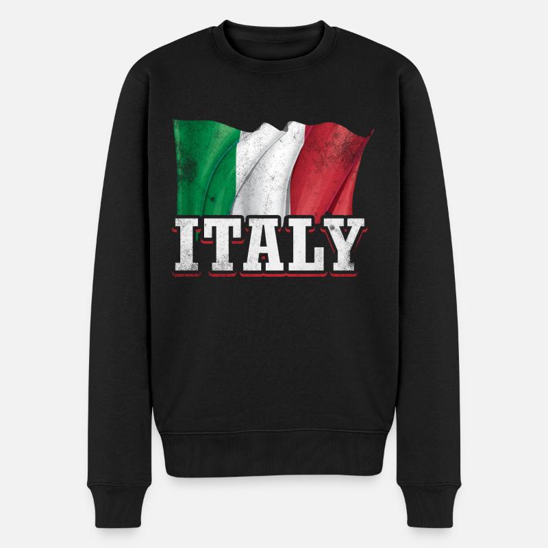 Italie Drapeau - Pull Premium bio Homme - noir