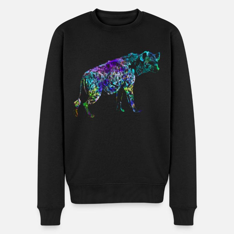 Hyäne - Männer Premium Bio Pullover - Schwarz