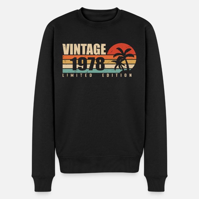 1978 Jubiläumsjahr Originaljahrgang 1978 - Männer Premium Bio Pullover - Schwarz
