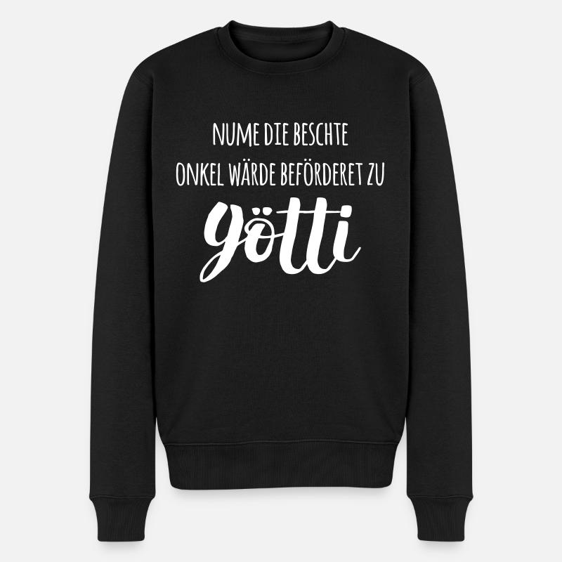 Schweizerdeutsch Bester Onkel wird Patenonkel - Männer Premium Bio Pullover - Schwarz