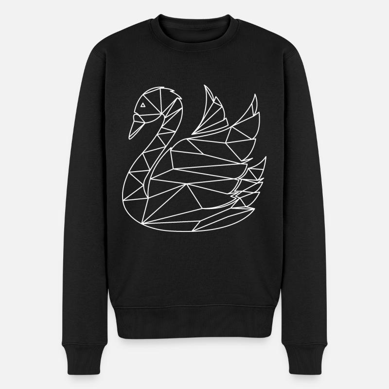 Schwan - Männer Premium Bio Pullover - Schwarz