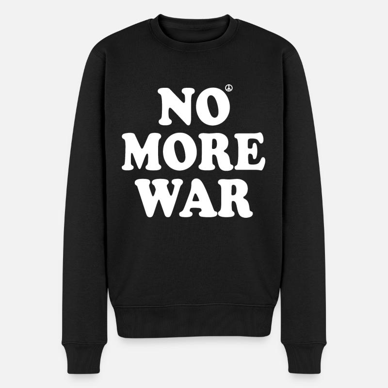 No more war - Männer Premium Bio Pullover - Schwarz
