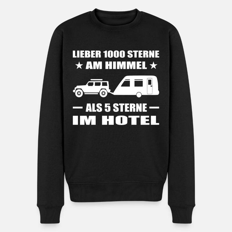 Camping - Männer Premium Bio Pullover - Schwarz