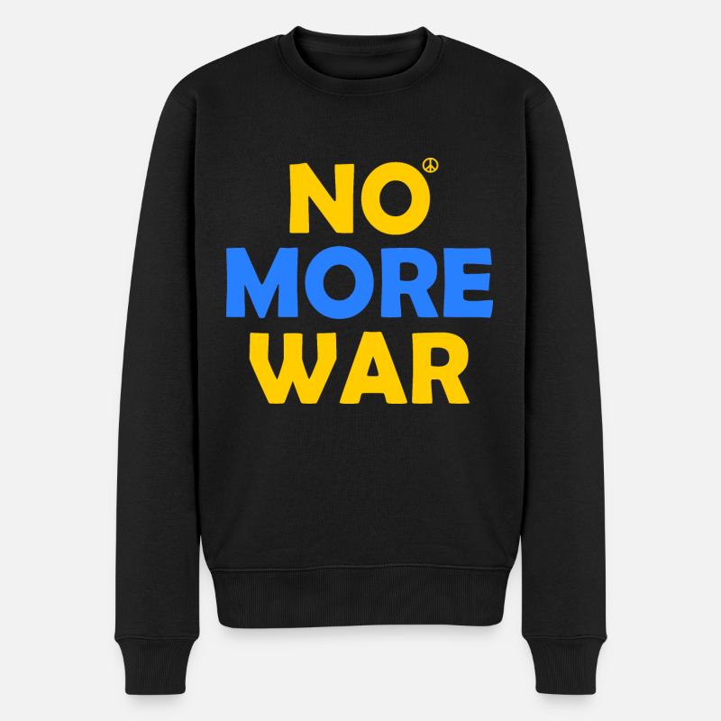 No more war - Pull Premium bio Homme - noir