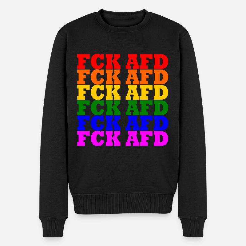 Fck afd - Männer Premium Bio Pullover - Schwarz