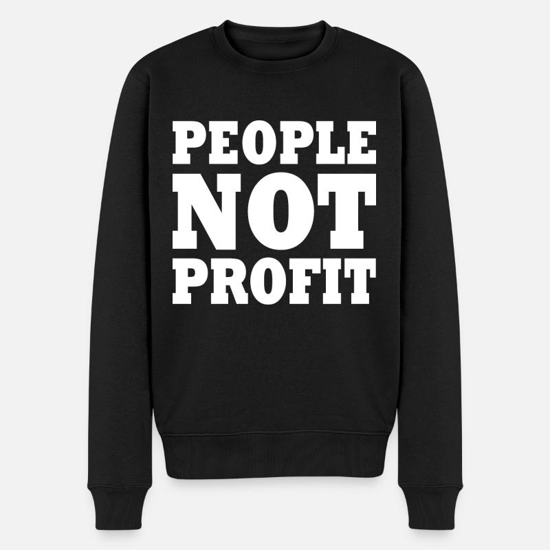 People not profit - Männer Premium Bio Pullover - Schwarz
