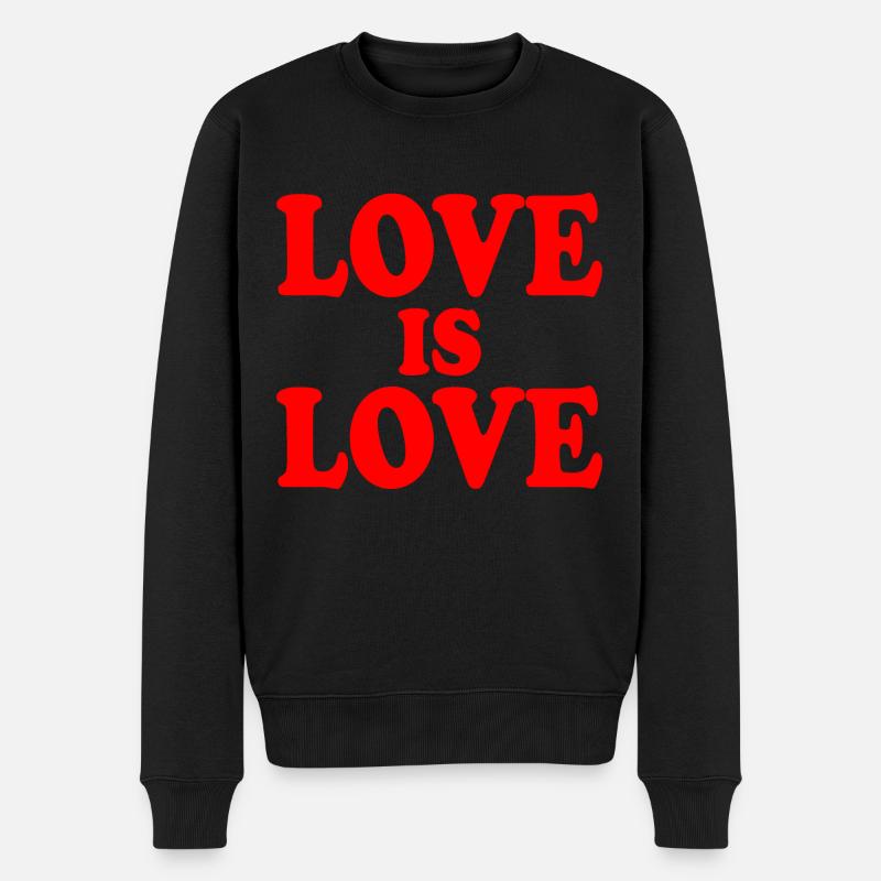 Love is love - Männer Premium Bio Pullover - Schwarz