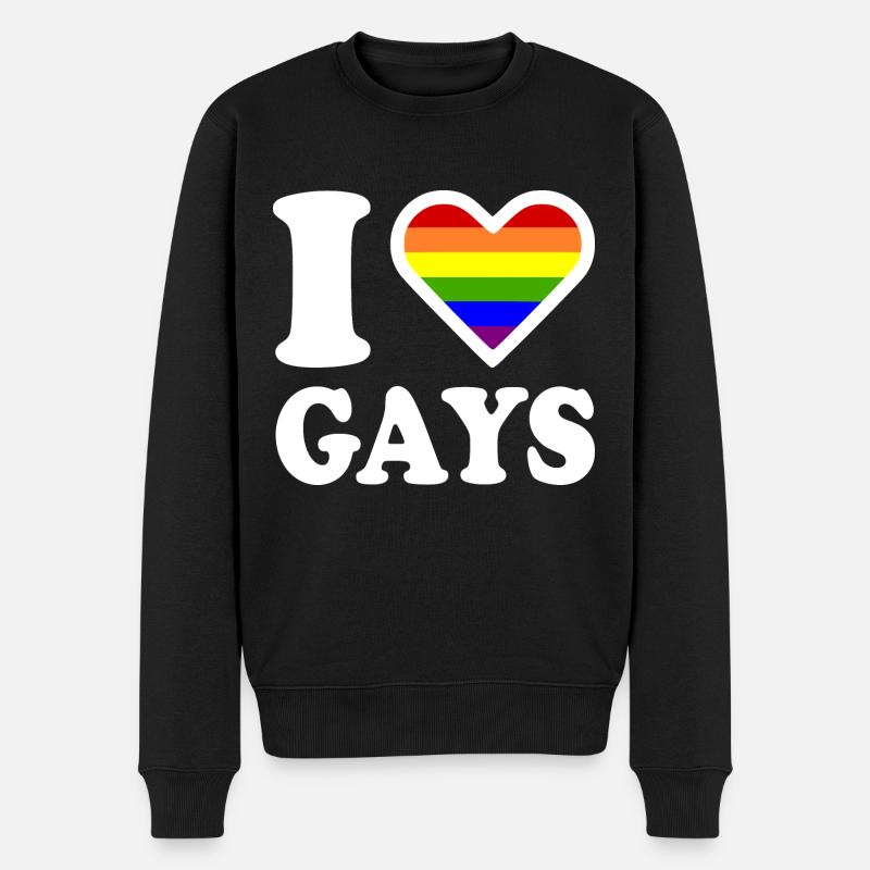 I love gays - Pull Premium bio Homme - noir