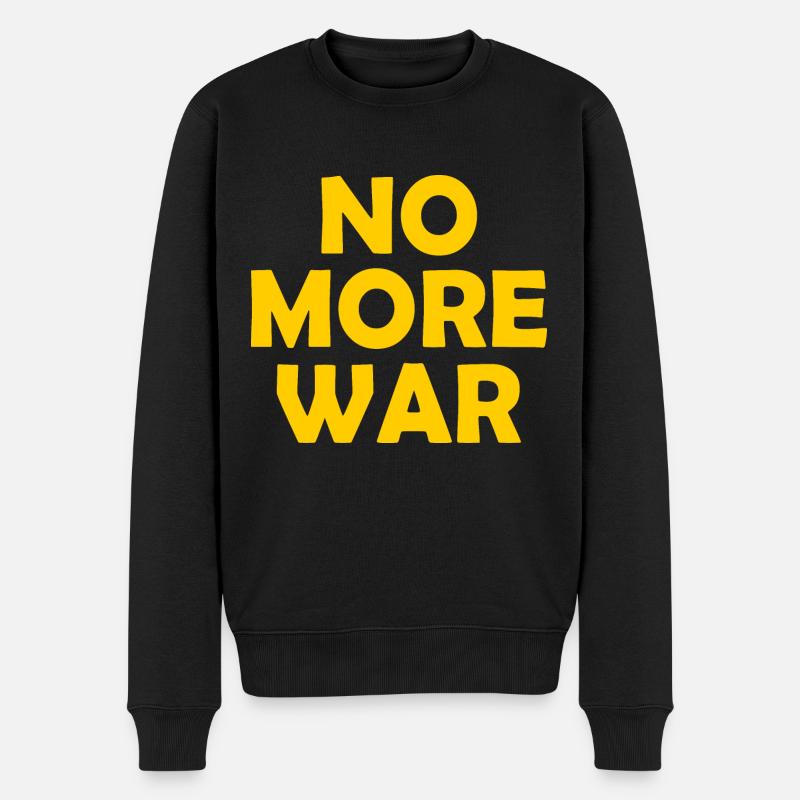 No more war - Pull Premium bio Homme - noir