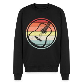 akustische Gitarre Retro Geschenk Gitarrist - Männer Premium Bio Pullover - Schwarz - Vorne - Nico (187cm)